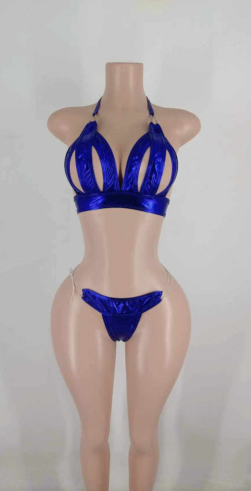 Ensemble Bleu métallique
