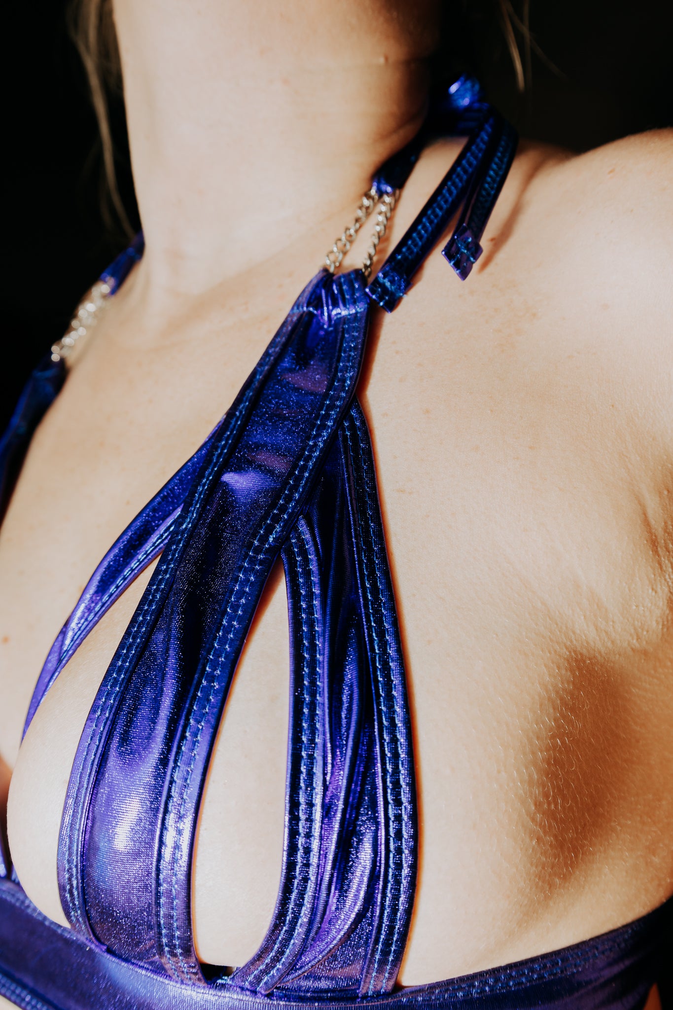 Ensemble Bleu métallique
